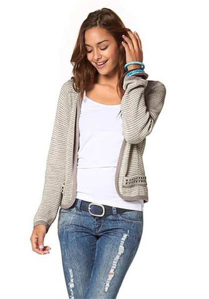 Ajc Damen Strickjacke Glitzergarn Taupe 40/42 W3335-image