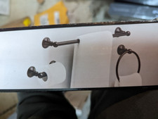   Delta 138296 Crestfield 3-Piece Set Towel Ring/Toilet Paper Holder/24"Towel Bar