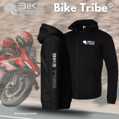 Bike Tribe Motocycle Casual Hoodie, Brushed Cotton, Zip up Hoodie Sweatshirt New