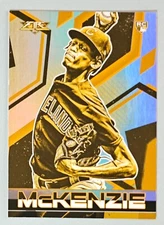 Triston McKenzie 2021 Topps Fire #24 Gold Minted Cleveland Indians