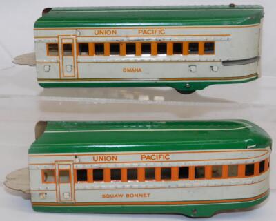 Marx M10005 Union Pacific passenger Set Green Cream Streamline UP