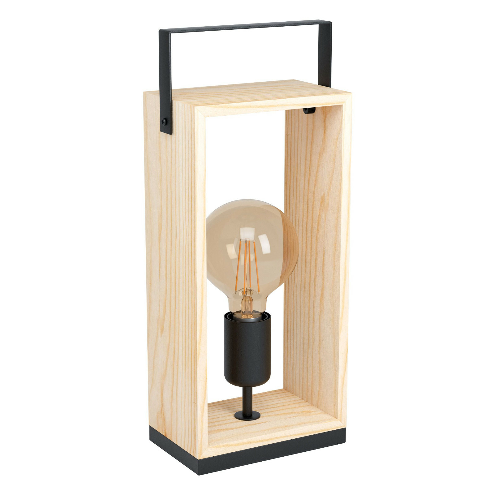 Lumetto Moderno Vintage Legno GL0175: Lampada Comodino Design 1 Luce