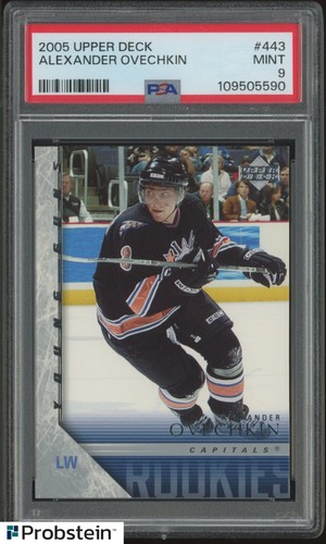 #2 2005-06 Upper Deck Hockey Young Guns #443 Alexander Ovechkin RC Rookie PSA 9