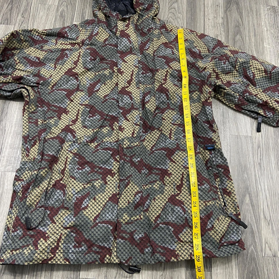 VANS Full Zip Up Lined Brown Print Hooded Ski Jacket Men's Size Large - Image 4 of 4