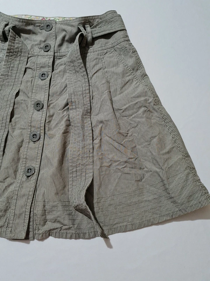 Ladies Skirt Esprit Size 8 Button Front Pockets Belt  A Line Grey 6028 - Image 2 of 4