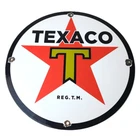 Vintage Texaco Gasoline Sign - Gas Motor Oil Pump Station Porcelain Sign