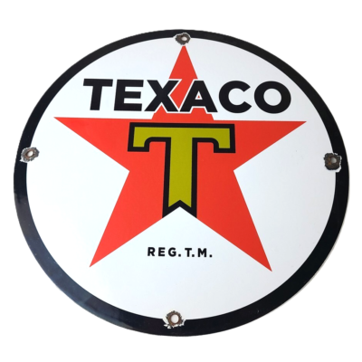 #ad Vintage Texaco Gasoline Sign Gas Motor Oil Pump Station Porcelain Sign $117.37