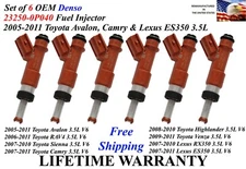 OEM Denso 6pc Fuel Injectors For 2007-2008-2009-2010-2011 Lexus ES350 3.5L V6