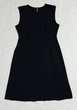 Josh Goot Little Black Dress Women's L  Sheath Italian Fabric Stretchy Raw Hem