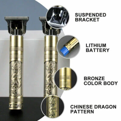 TAGLIA CAPELLI UOMO NEW PROFESSIONALE REGOLA BARBA RASOIO ORO ELETTRICO RETRO