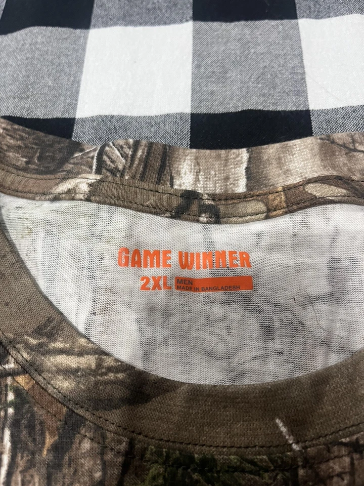 Mens Game Winner Short Sleeve Camo Shirt Size 2XL Nwt XXL New Realtree Camo - Image 2 of 4