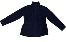 L.L. Bean Polartec Women's Blue Fleece Zip Jacket Long Sleeve Size Medium Pocket