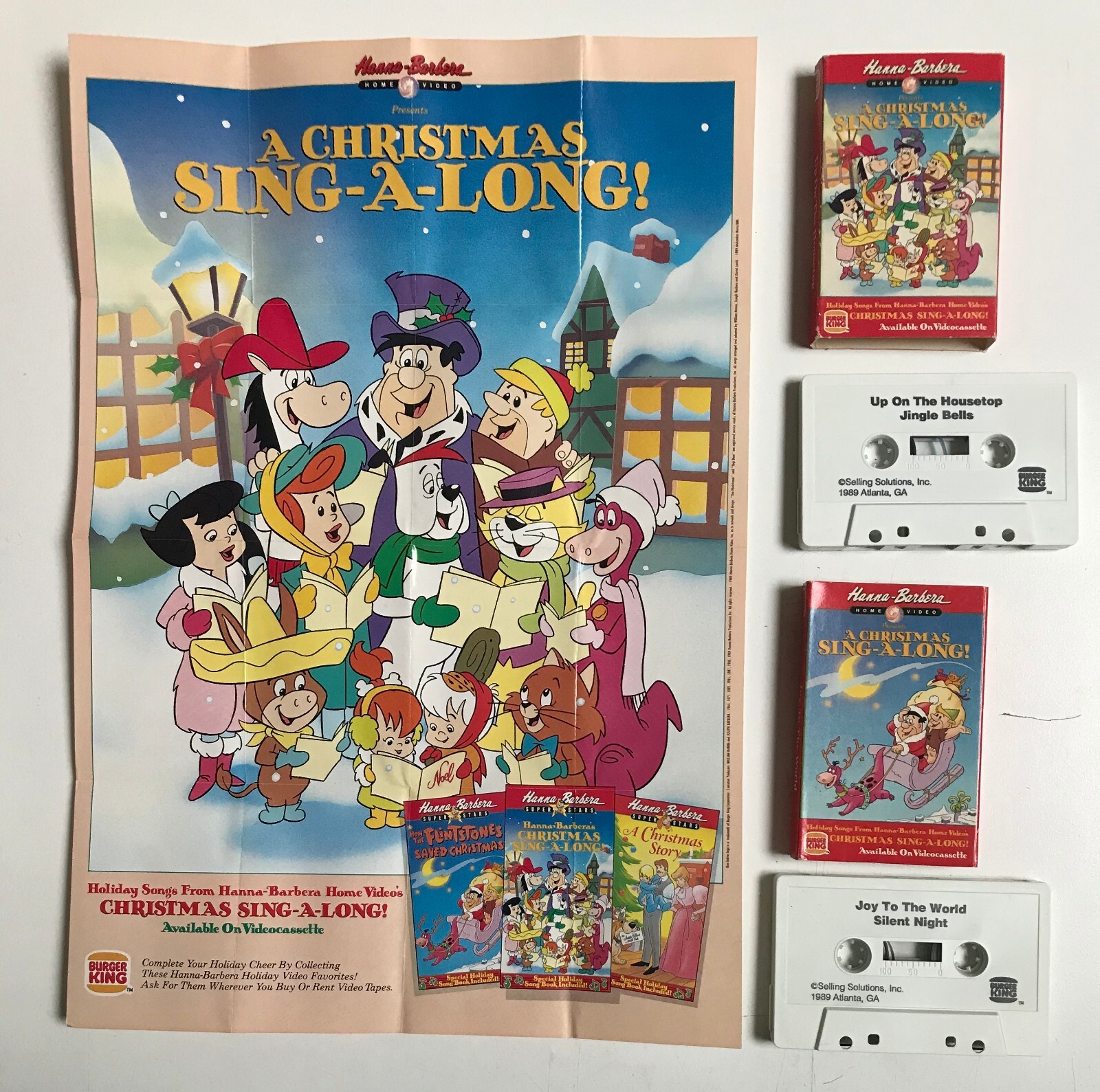 Hanna Barbera Burger King 1989 Christmas Sing A Long Set Poster X2 hanna-barbera-burger-king-1989-christmas-sing-a-long-set-poster-x2