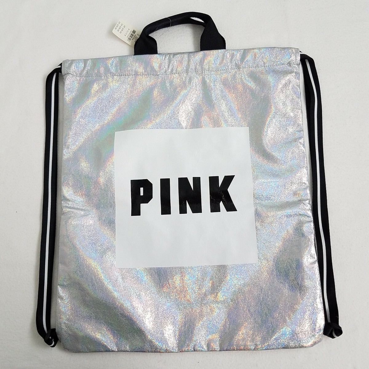 Victoria\'s Secret Cream Drawstring Backpack Tote Victoria main image 2