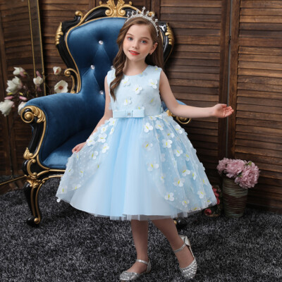 Baby Flower Girl Dress Toddler Party Princess Wedding Bridesmaid Bow Tutu  Dress