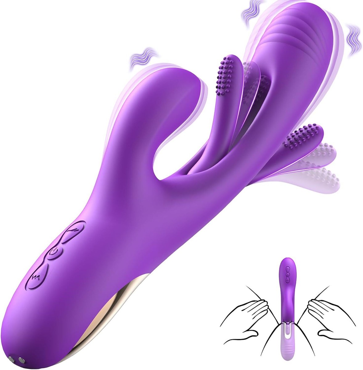 Rabbit Vibrator Flapping Dildo Sex Toy G-spot Massager Wand Adult Toys For  Women