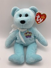 TY Beanie Baby Queen Elizabeth II British Royalty Limited 1st Edition Blue CRWSE