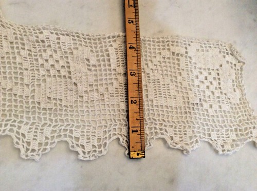 Vintage Deep Filet Crochet LACE Trim 56" Floral Vine Pattern - Picture 6 of 7