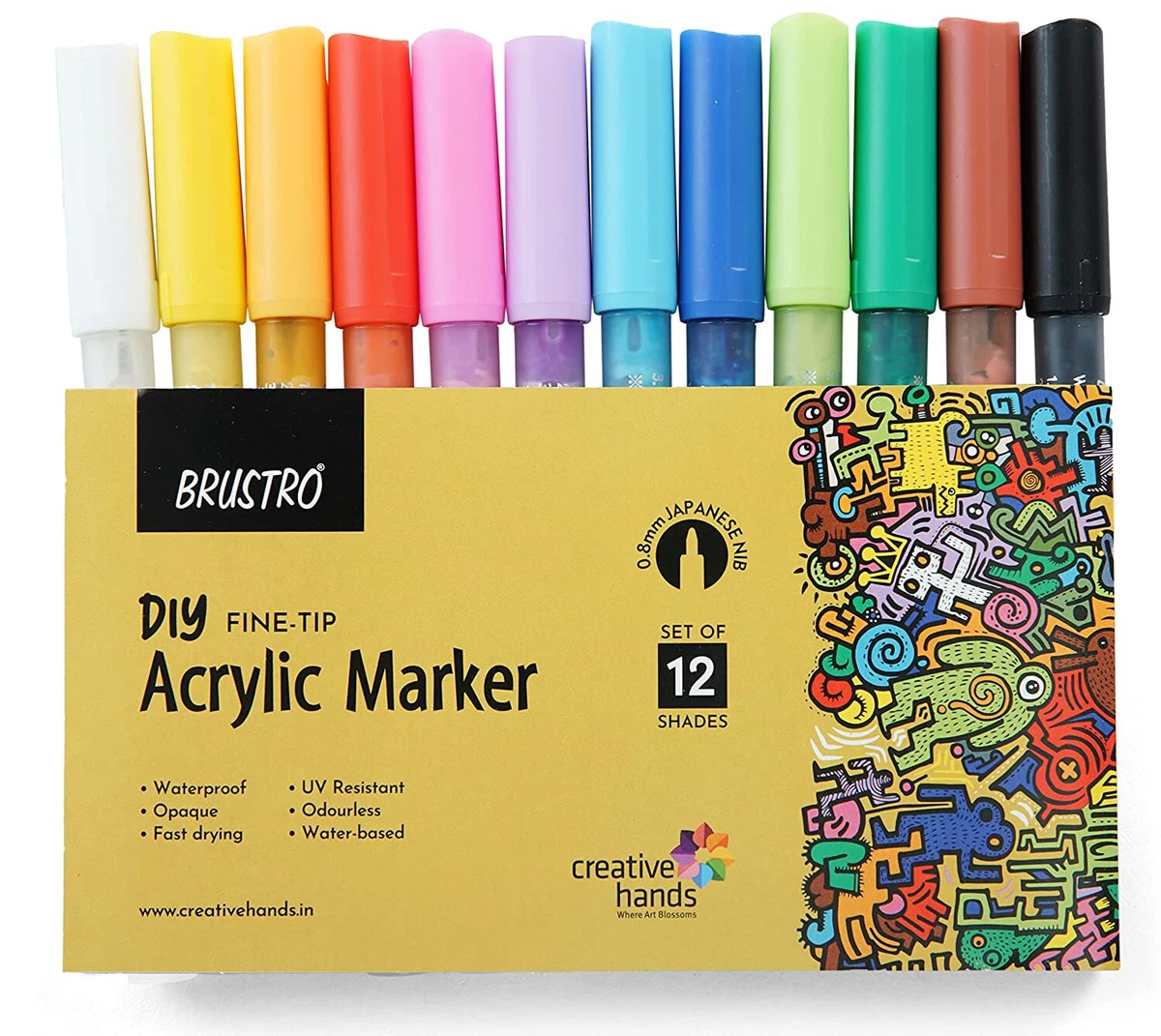 Buy BRUSTRO Metallic Brush Pens - Soft Brush Tip Set of 10 Colors