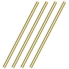 4 Pieces 12 inches 1/4 inch Brass Rods, Sutemribor Brass Solid Round Rod Lathe