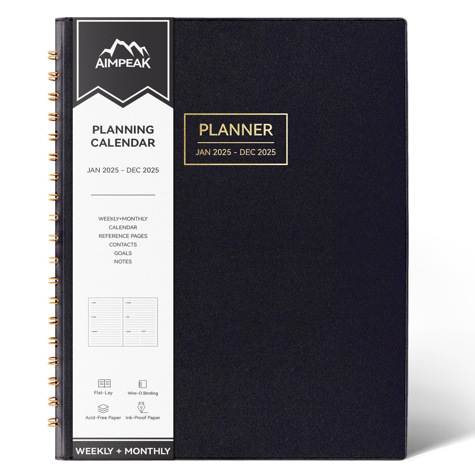 Planner 2025 Weekly & Monthly Planner runs from Jan. 2025 - Dec. 2025 AIMPEAK...
