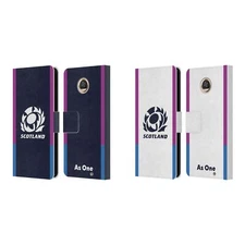 OFFICIAL SCOTLAND RUGBY CREST KIT 2021/22 LEATHER BOOK CASE FOR MOTOROLA PHONES