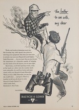 1958 Print Ad Bausch & Lomb Binoculars Hunters & Rifle with Scope Rochester,NY
