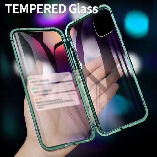 360 Magnetic Protection Privacy Double Glass Case For iPhone 16 15 14 Pro Max 13 - Picture 3 of 31