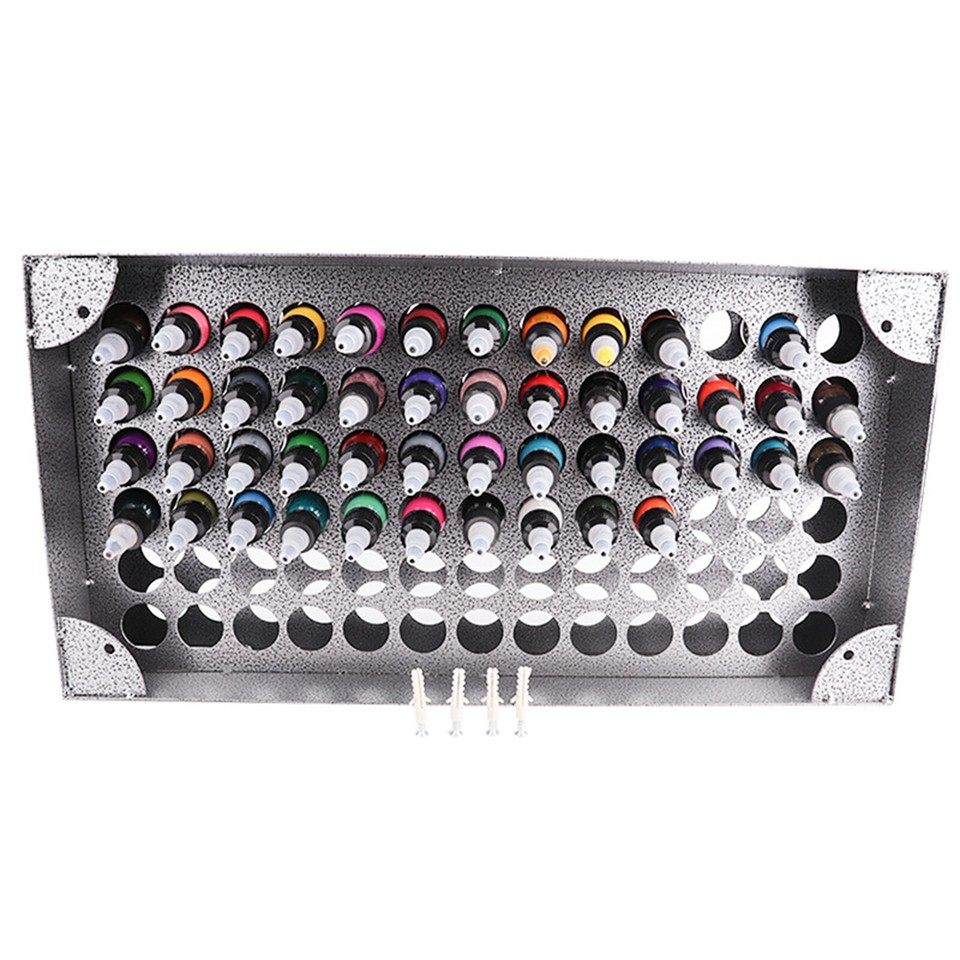 78 Holes Tattoo Ink Rack Shelf Holder Wall Mounted Tattoo Bottle