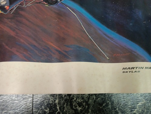 Vintage Martin Marietta Corporation Skylab Poster 23" By 33" Art By C Bennett - Picture 16 of 19