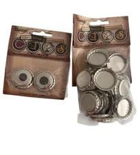 Darice Bottle Cap Pendants w/Loop 1” Chrome 1 Pkg Magnetic Caps 1 Pkg S4