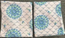 TWO Vintage Feed Flour Sack Opened. 42 1/2” X 36 1/2”. Multi Color Flowers