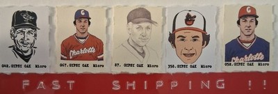 (5) CAL RIPKEN JR Orioles Rare Gypsy Oak Micro Gumball Machine Baseball Cards