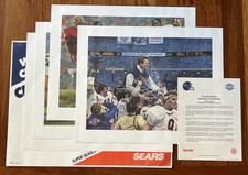 Chicago Bears Super Season Commemorative Print Collection WGN Sears Set of 4