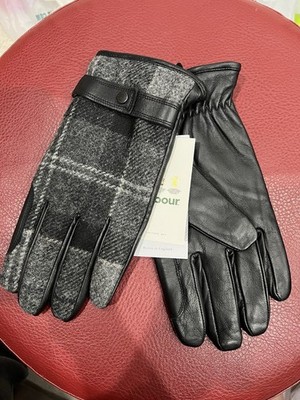 Barbour Scarlet Tartan Women's Gloves Leather & Woll Mgl0051bk11 Nwt Large