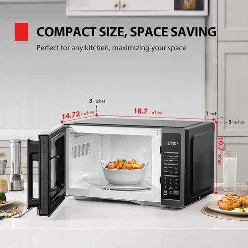 Toshiba ML4-EM09PA(BS) Mini Countertop Microwave Oven, Black Stainless Steel