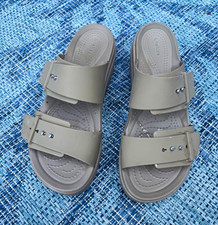 Crocs LiteRide Beige Rubber Slide Sandals Wom...