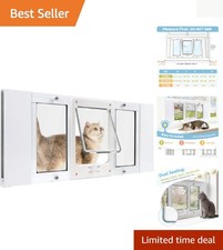 Durable Cat Window Door  Small Dog Access, Adjustable 36"-40", Magnetic Closure