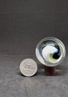 Hand Blown Glass Marble Large (Uranium/Dark Blue/White Swirl) — photo 5