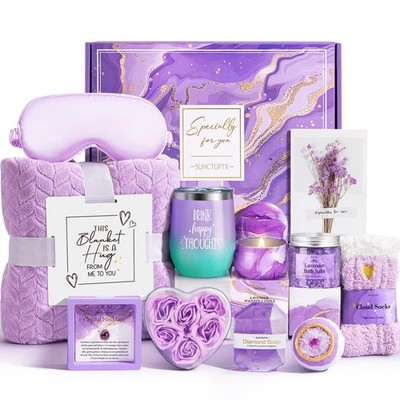 Gifts for Women, Self Care Gifts Christmas Box Get Well Soon Basket, Lavender Re