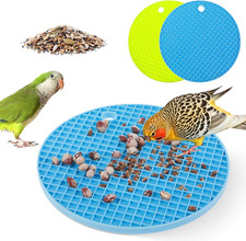 2Pcs Bird Foraging Mats Silicone Slow Feeder for Cockatiels Parakeets Small Bird