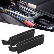 Car Seat Pockets PU Leather Car Console Side Organizer Seat Catcher Holders C...
