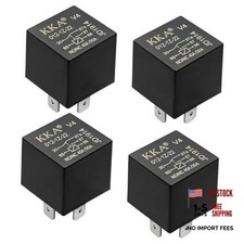 4 PCS 40A Automotive Relays, 12V Waterproof 5 Pin Auto Relay Switch