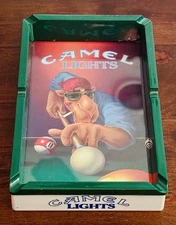 Vintage 1992 JOE CAMEL LIGHTS Pool Billiards R J Reynolds Cigarrette  Ashtray