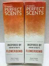 Perfect Scents Inspired by Viktor & Rolf's Flower Bomb Cologne, 2.5oz, Lot of 2