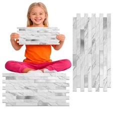 Peel and Stick Backsplash Tile Waterproof Removable PVC Wall Sticker 3D Faux ...