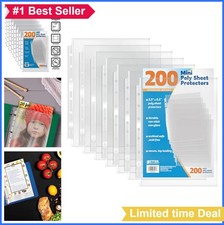 Half Page Sheet Protectors 200 Count 5.5 x 8.5 Inch Top Load Diamond Clear for