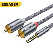 Essager RCA to 3.5mm Audio Cable Stereo Jack to 2RCA Phono Y Audio Splitter