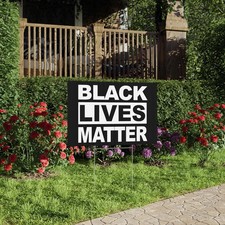 Black Lives Matter Outdoor Lawn Sign Social Justice Protest Decor Yard Art