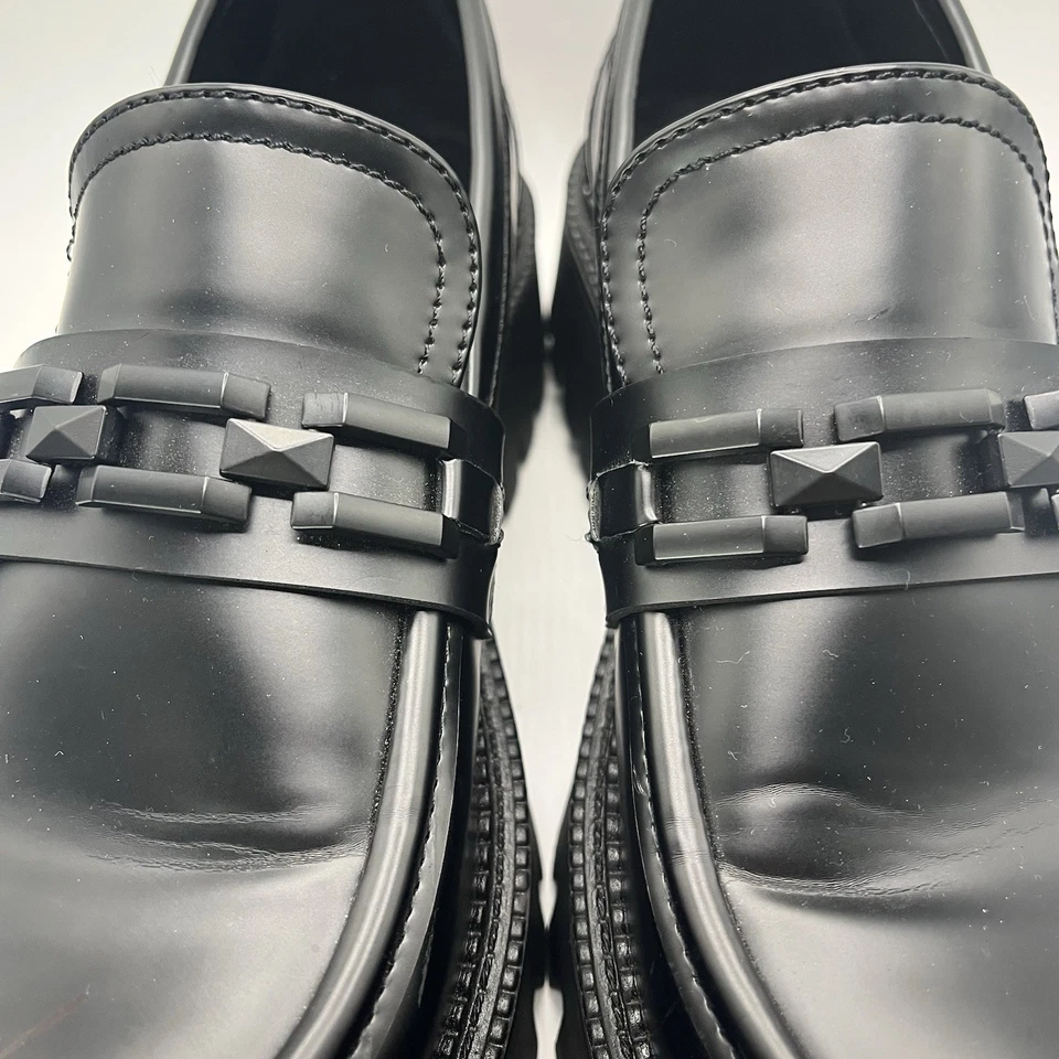 Steve Madden Women’s 8 Aerin Chunky Platform Loafers Black With Plastic Chain - Image 3 of 4